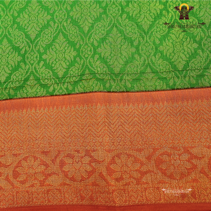 Fresh parrot green Saree