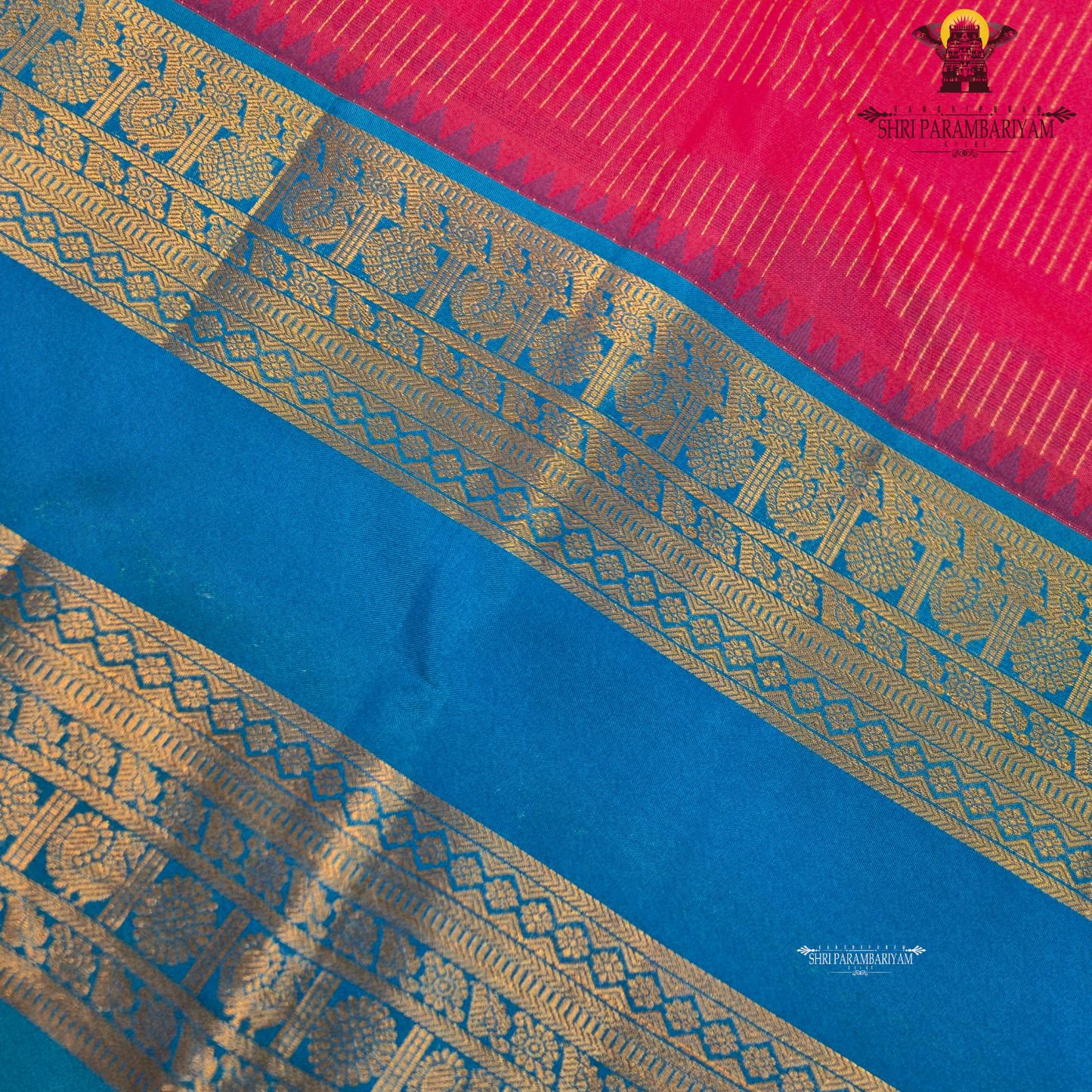 Bright rani pink Saree