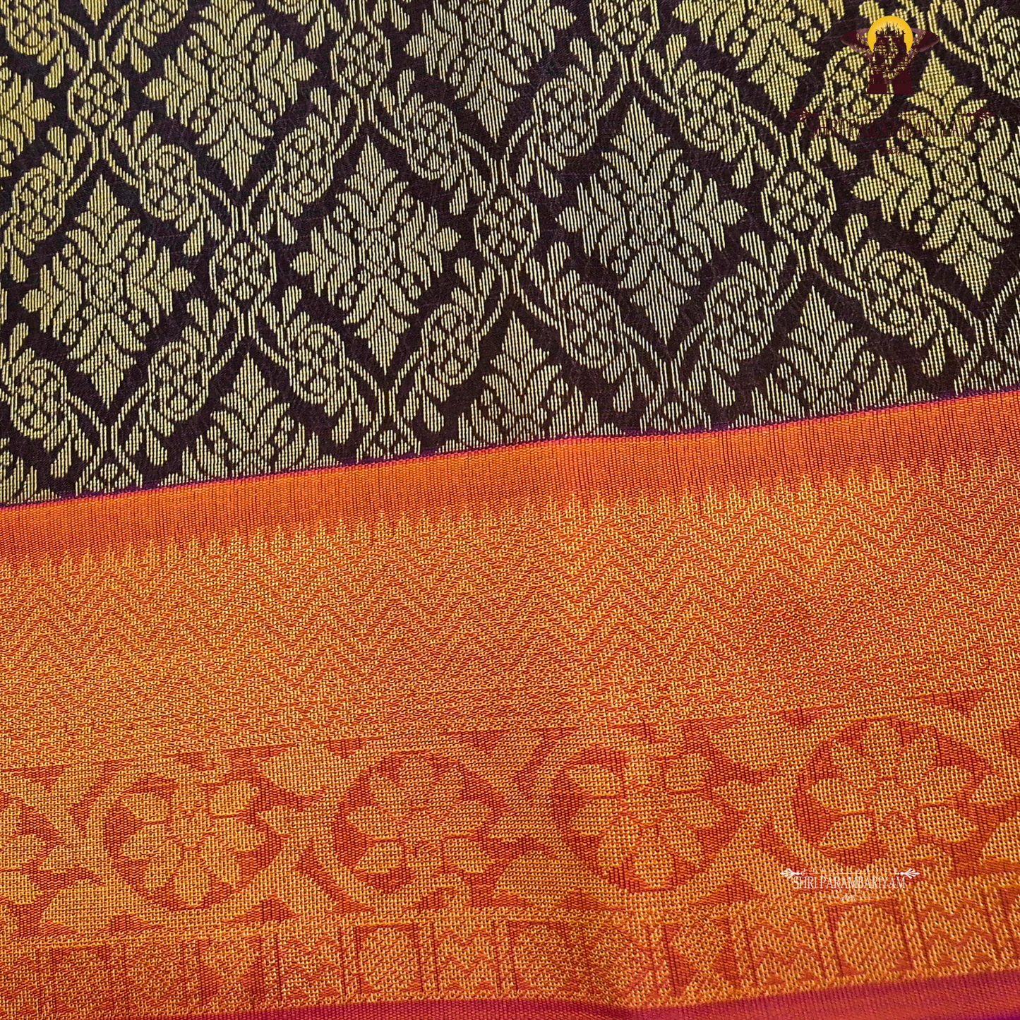 Deep coffee brown / dark chocolate brown Saree