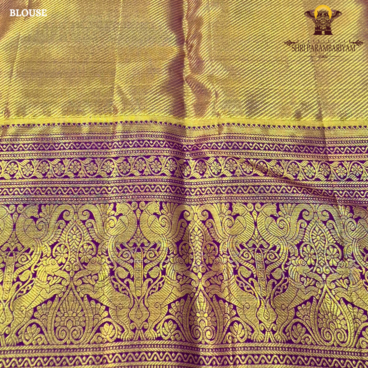 A vibrant sunshine yellow body paired with a rich royal purple border Saree
