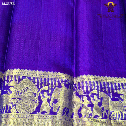 Royal Purple (Violet) with rich Antique Gold Zari Saree