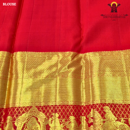 Rich bridal red with gold zari work Saree