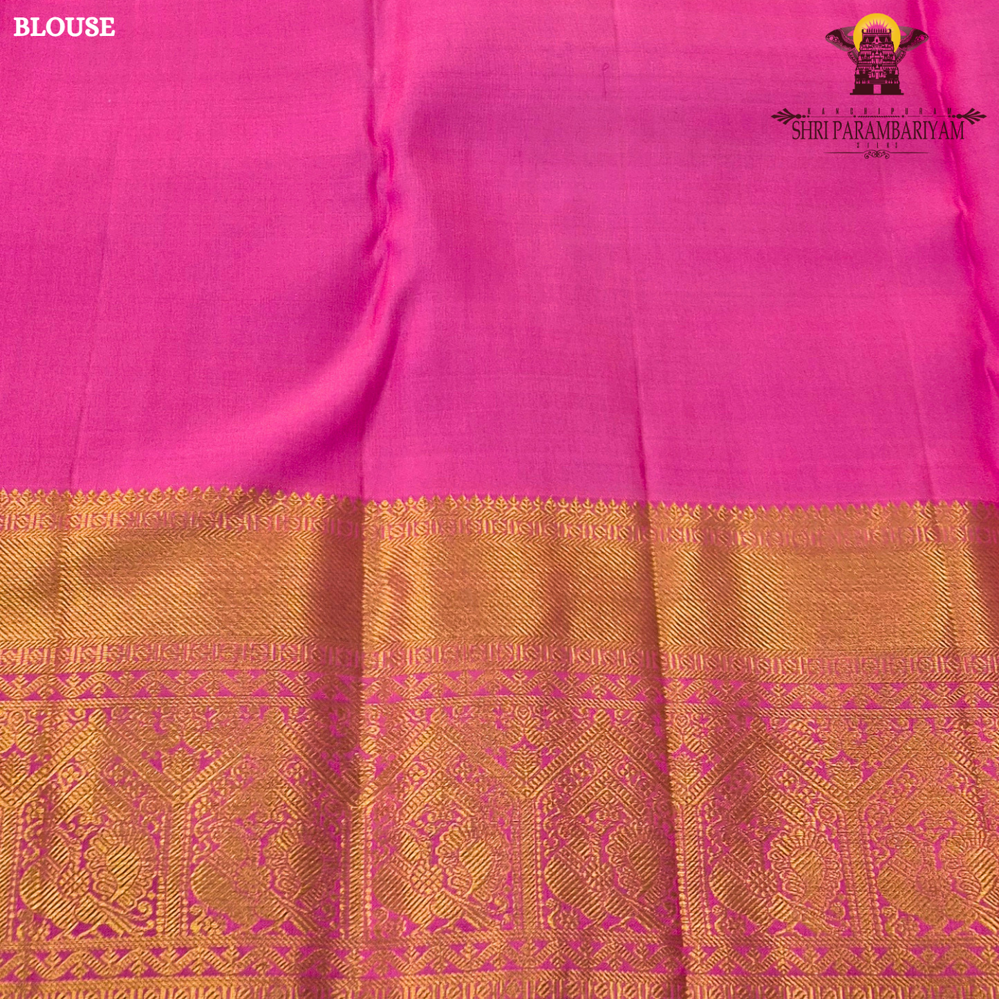 Vibrant rani pink / bright magenta with rich gold zari work Saree