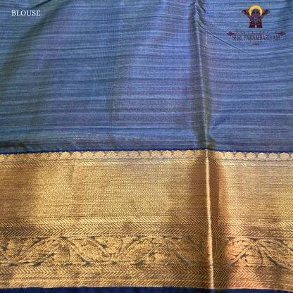 Sea-green to teal blue blend Saree