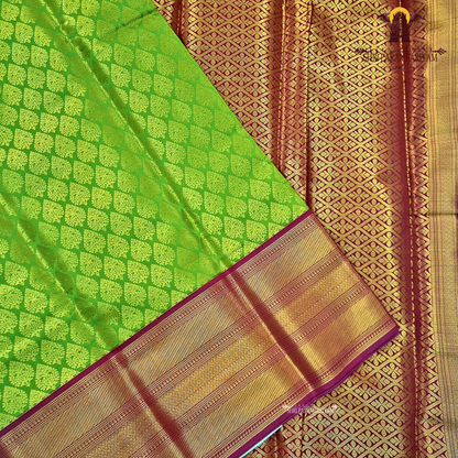 Rich parrot green / leaf green Saree