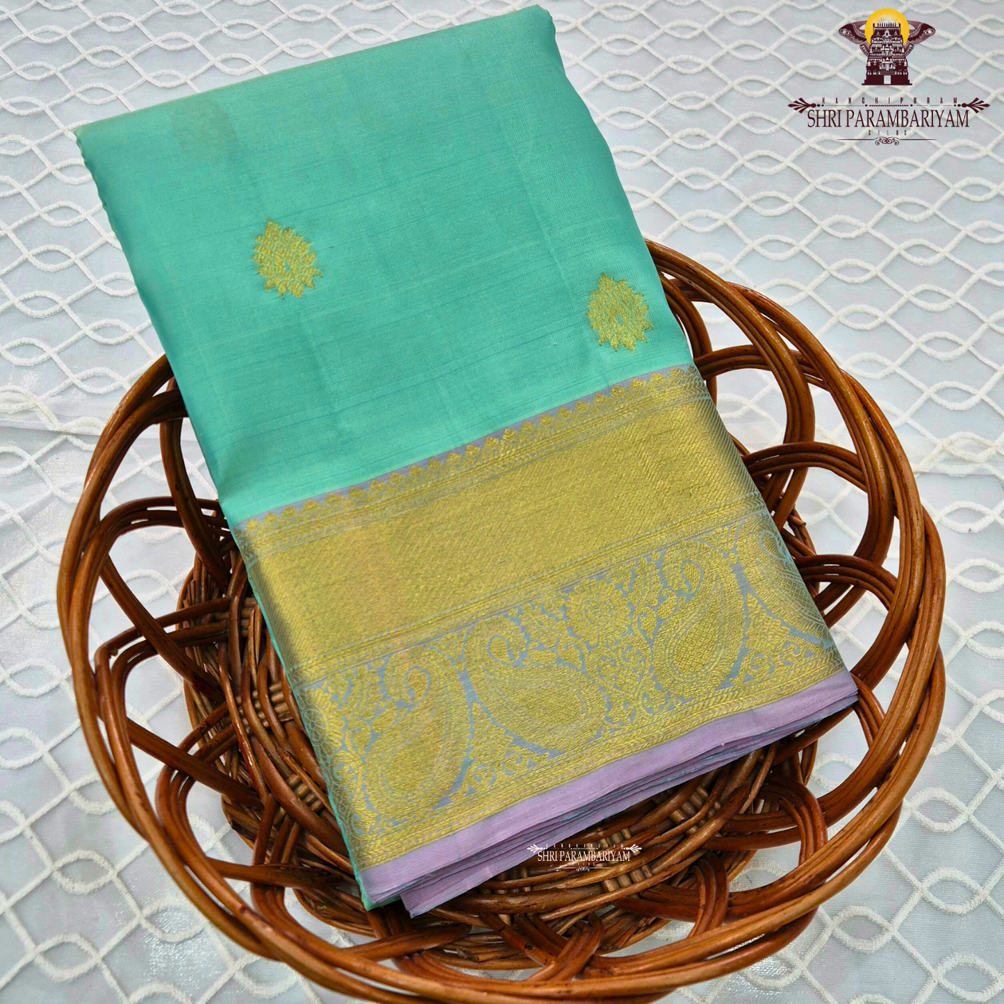 Aqua blue (sea green) shade Saree