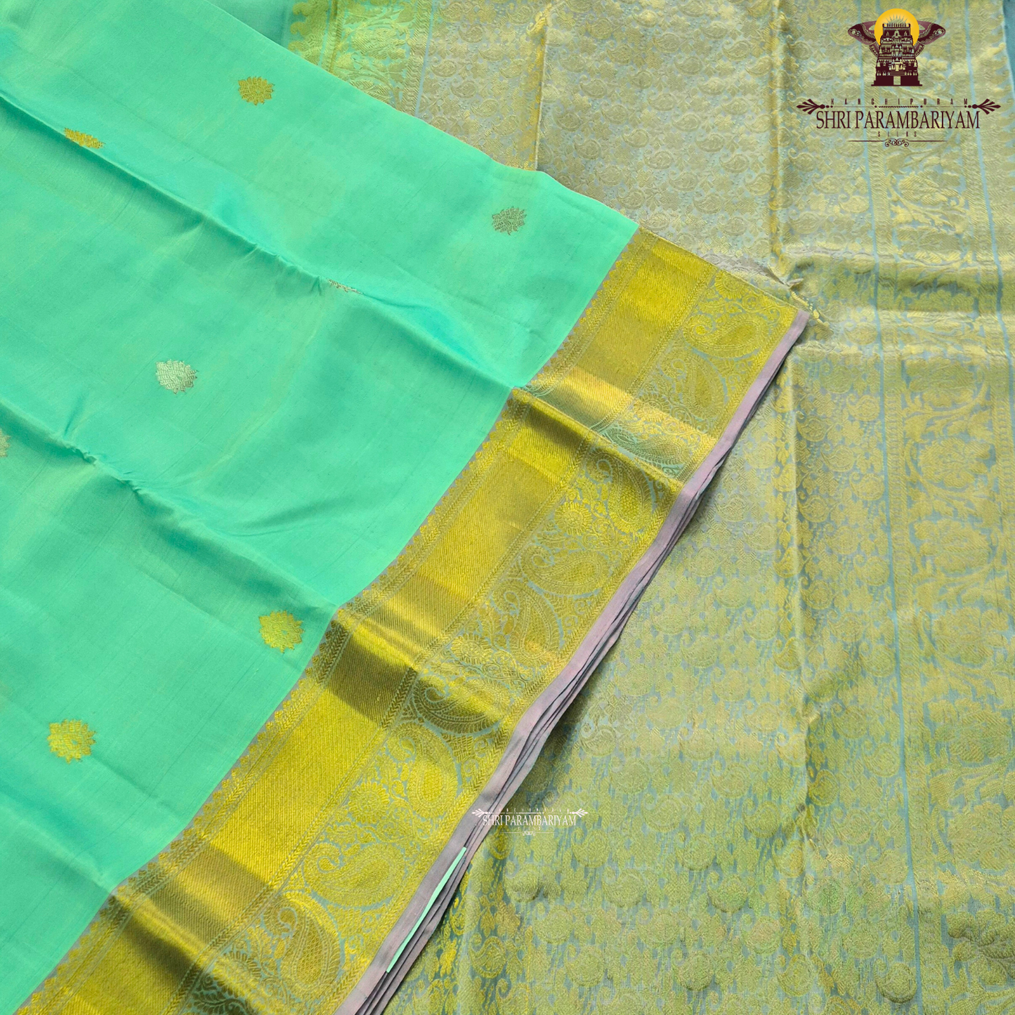 Aqua blue (sea green) shade Saree