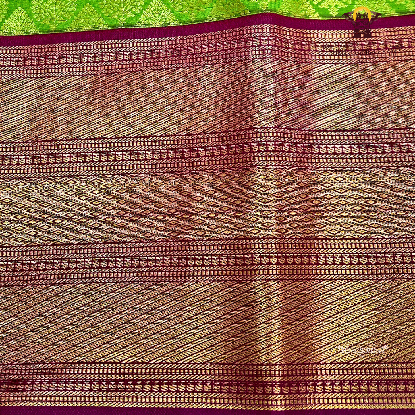 Bright parrot green / pista green Saree