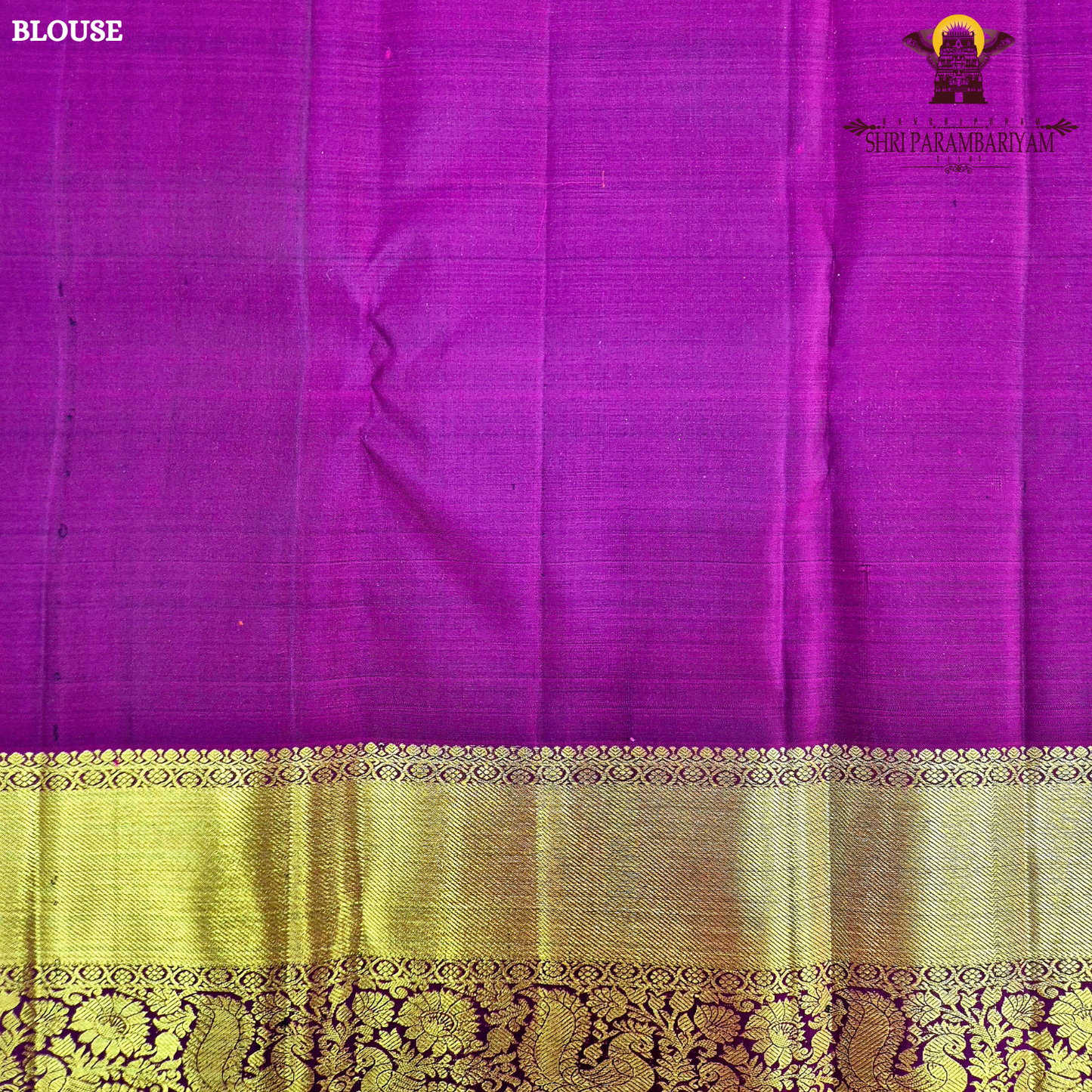 Elegant emerald green body with a rich gold zari Saree