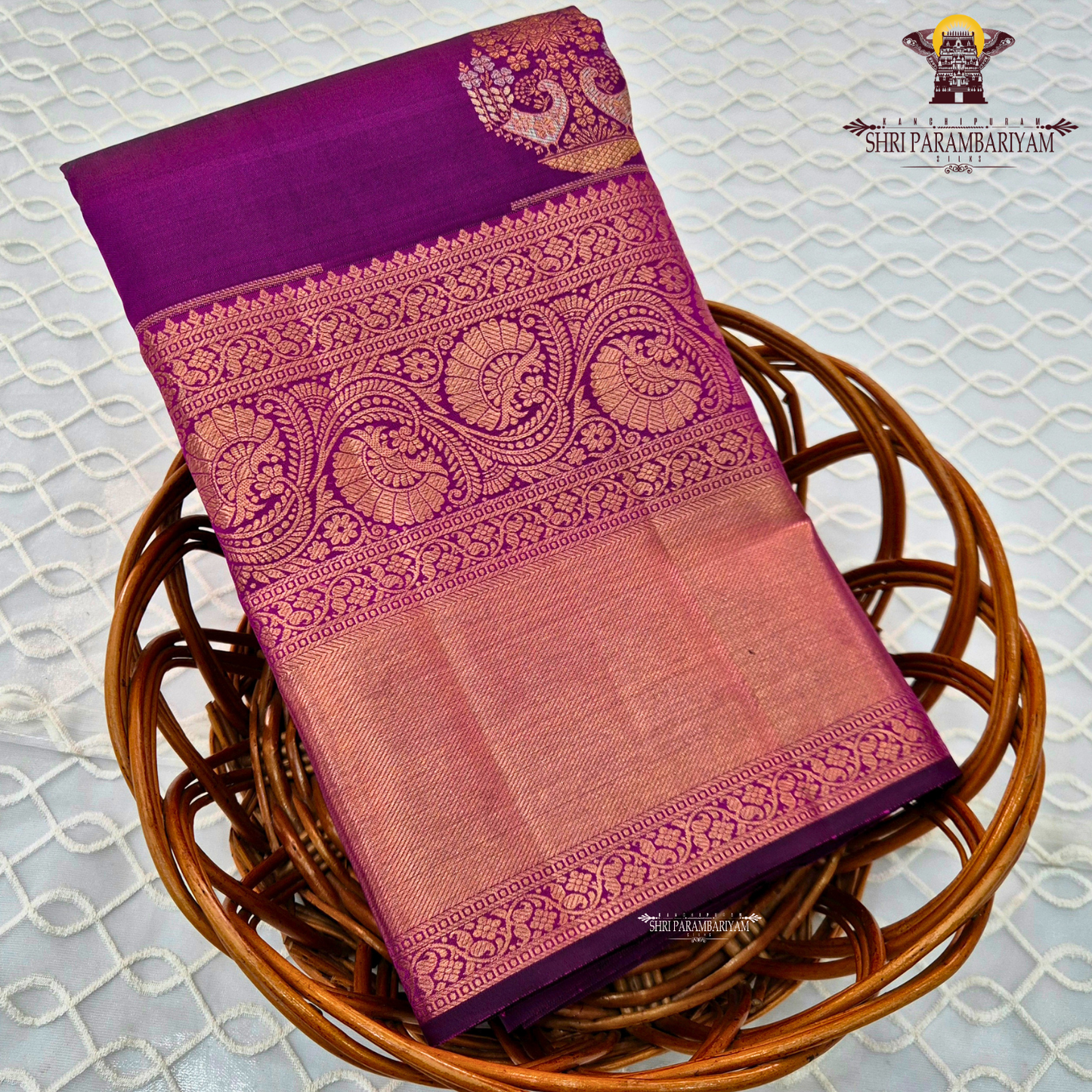 Vibrant magenta pink with rich gold zari and meenakari Saree