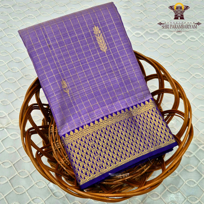 Elegant Lavender Purple with Rich Gold Zari Saree