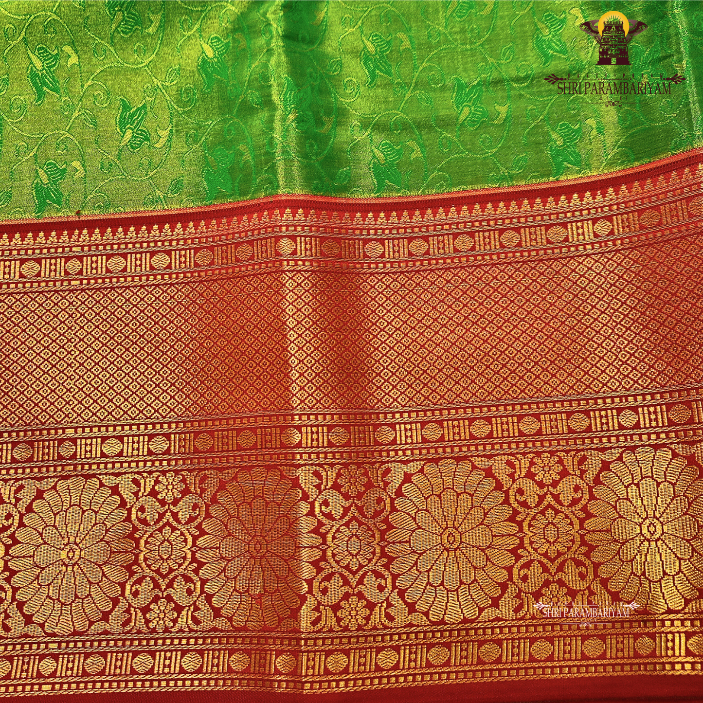 Deep emerald green / bottle green Saree