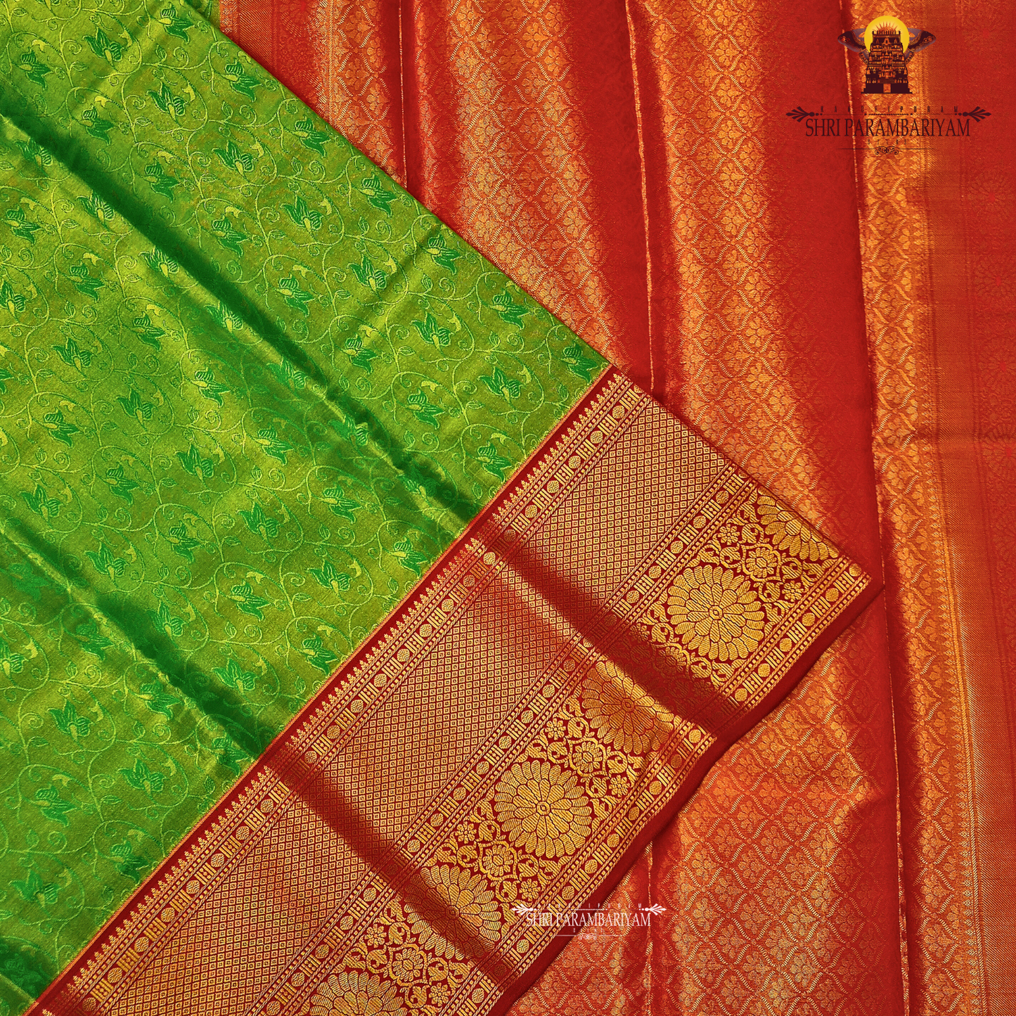 Deep emerald green / bottle green Saree