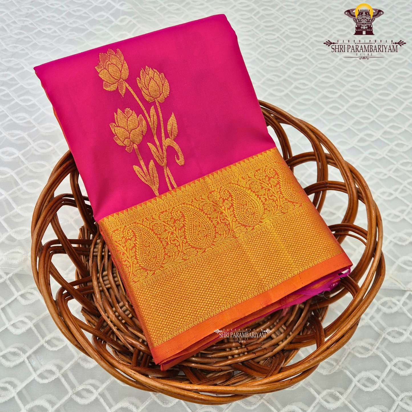 Vibrant rani pink body that radiates richness and elegance Saree