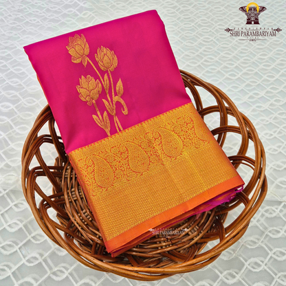 Vibrant rani pink body that radiates richness and elegance Saree