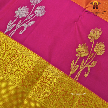 Vibrant rani pink body that radiates richness and elegance Saree