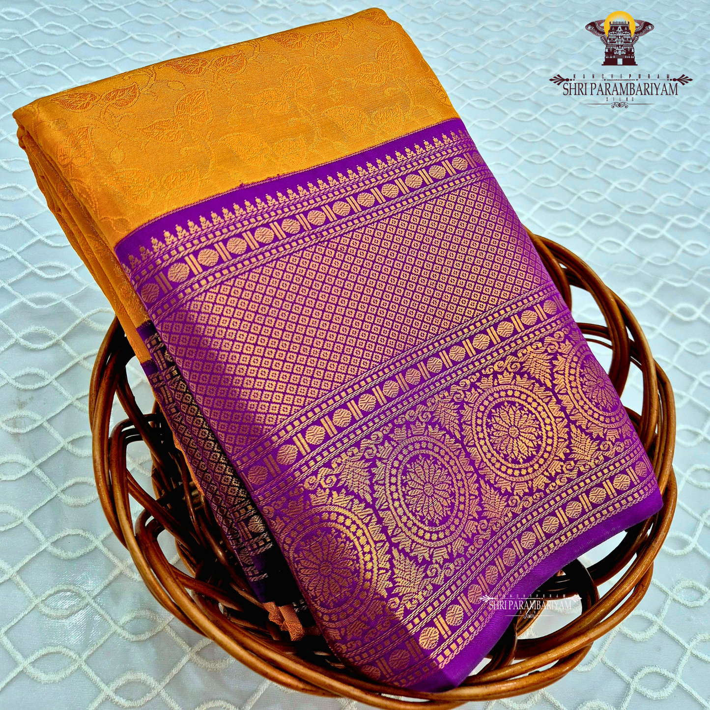 Rich mustard yellow / turmeric gold Saree