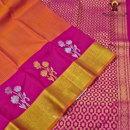Vibrant rani pink body that radiates richness and elegance Saree