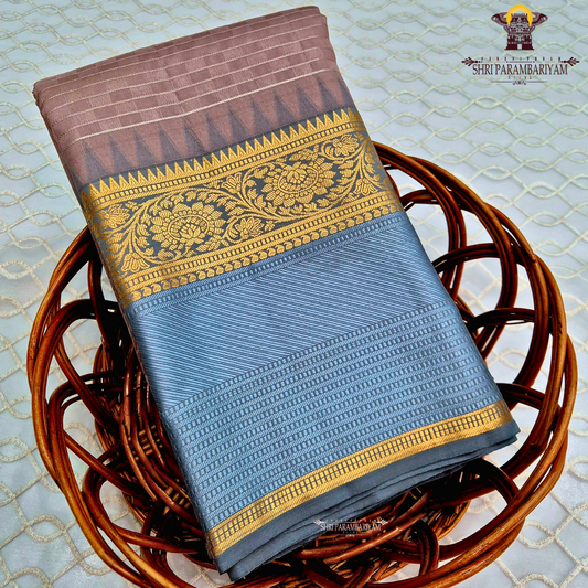 Dusty Mauve / Soft Coffee Brown Saree