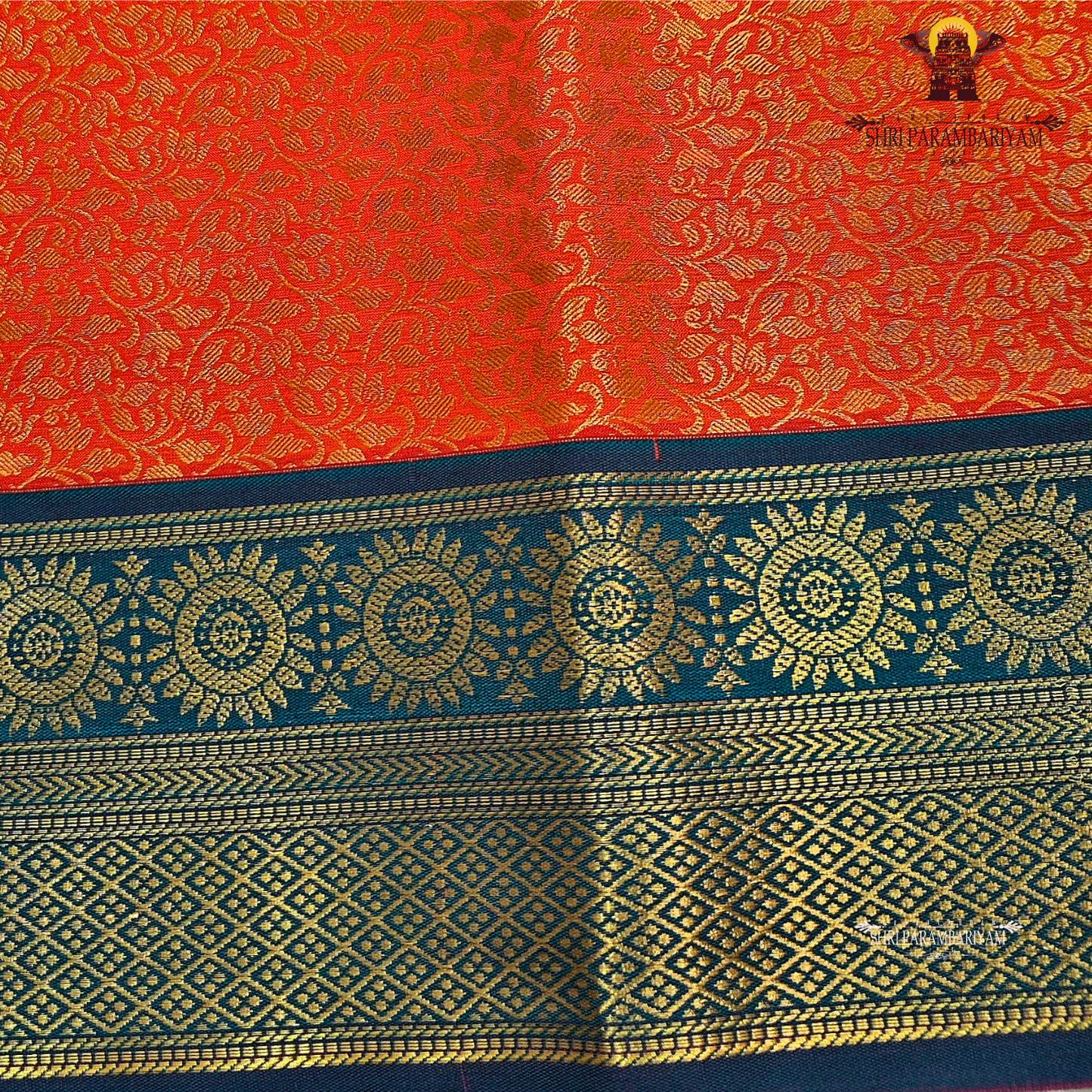 Bright vermilion red / traditional tomato red Saree