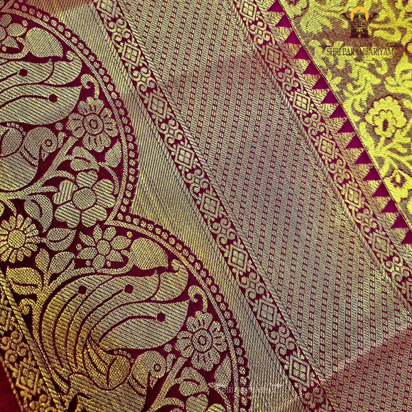 Antique gold with rust-brown undertone Saree