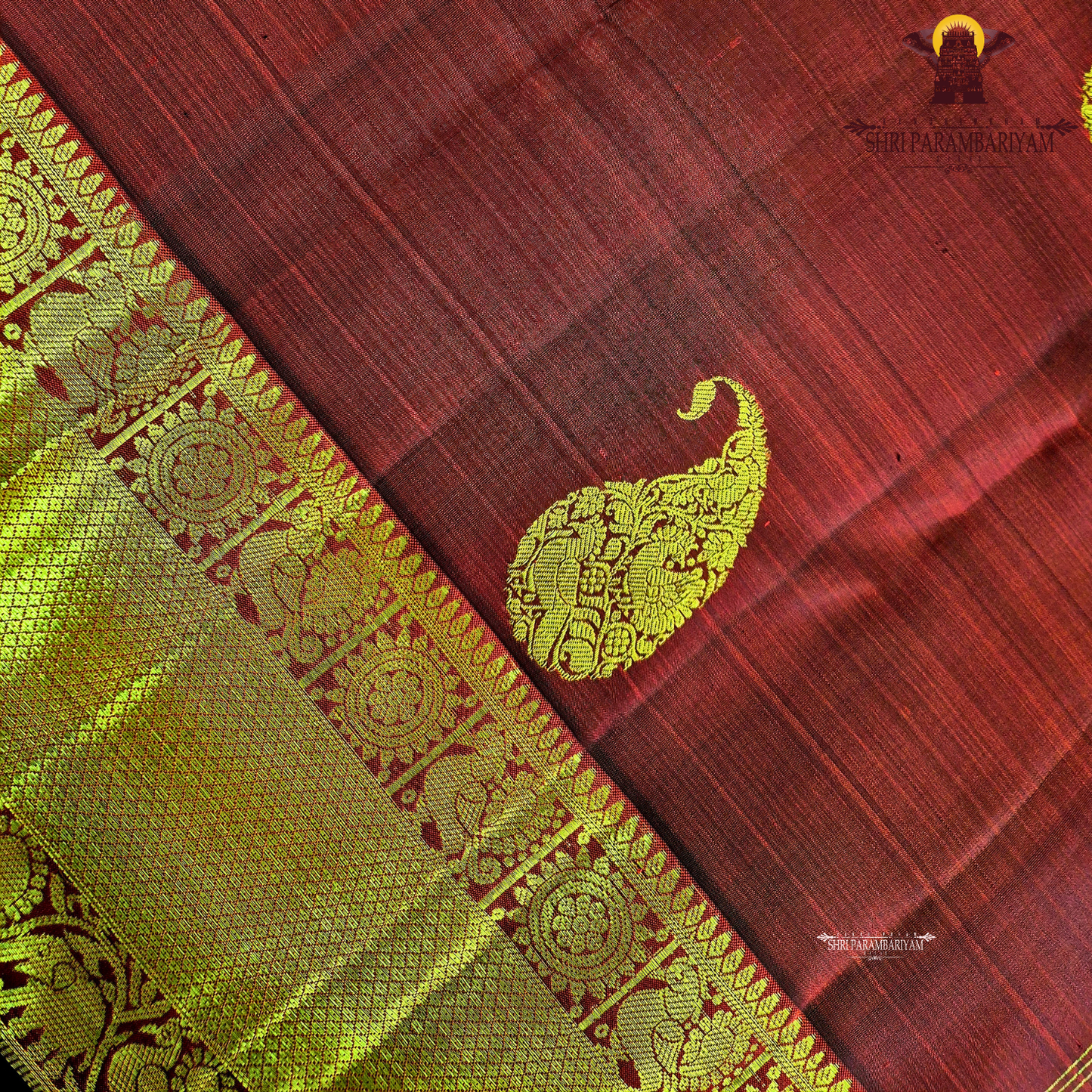 A rich maroon red Saree