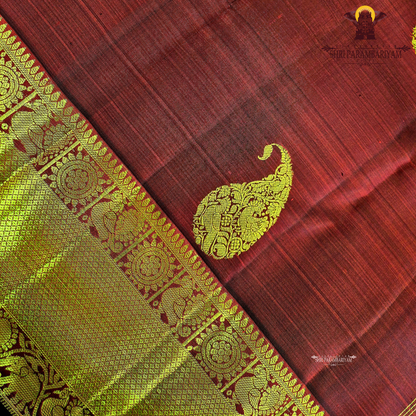 A rich maroon red Saree