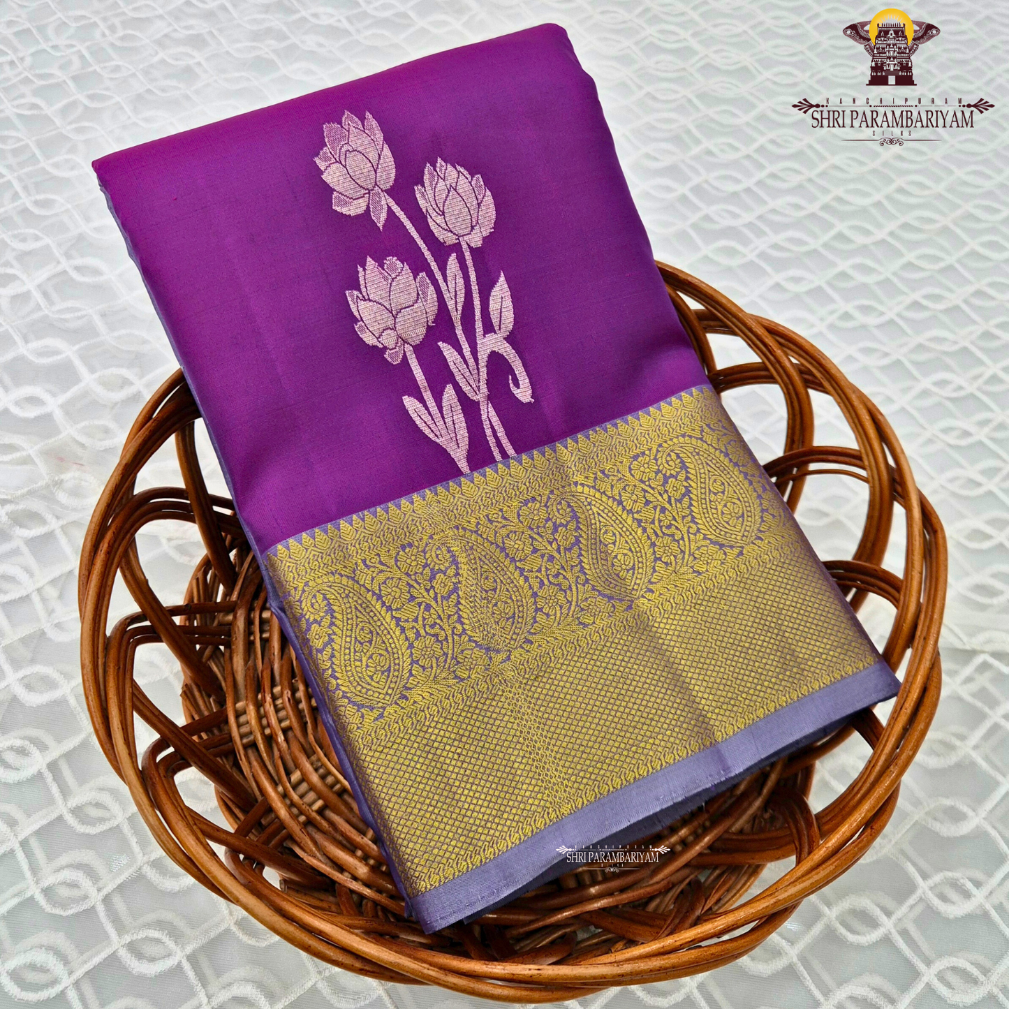 Rich royal purple body that exudes elegance and grandeur Saree