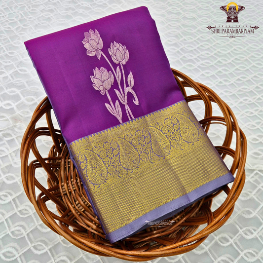 Rich royal purple body that exudes elegance and grandeur Saree