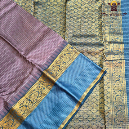 Dusty Mauve / Soft Coffee Brown Saree