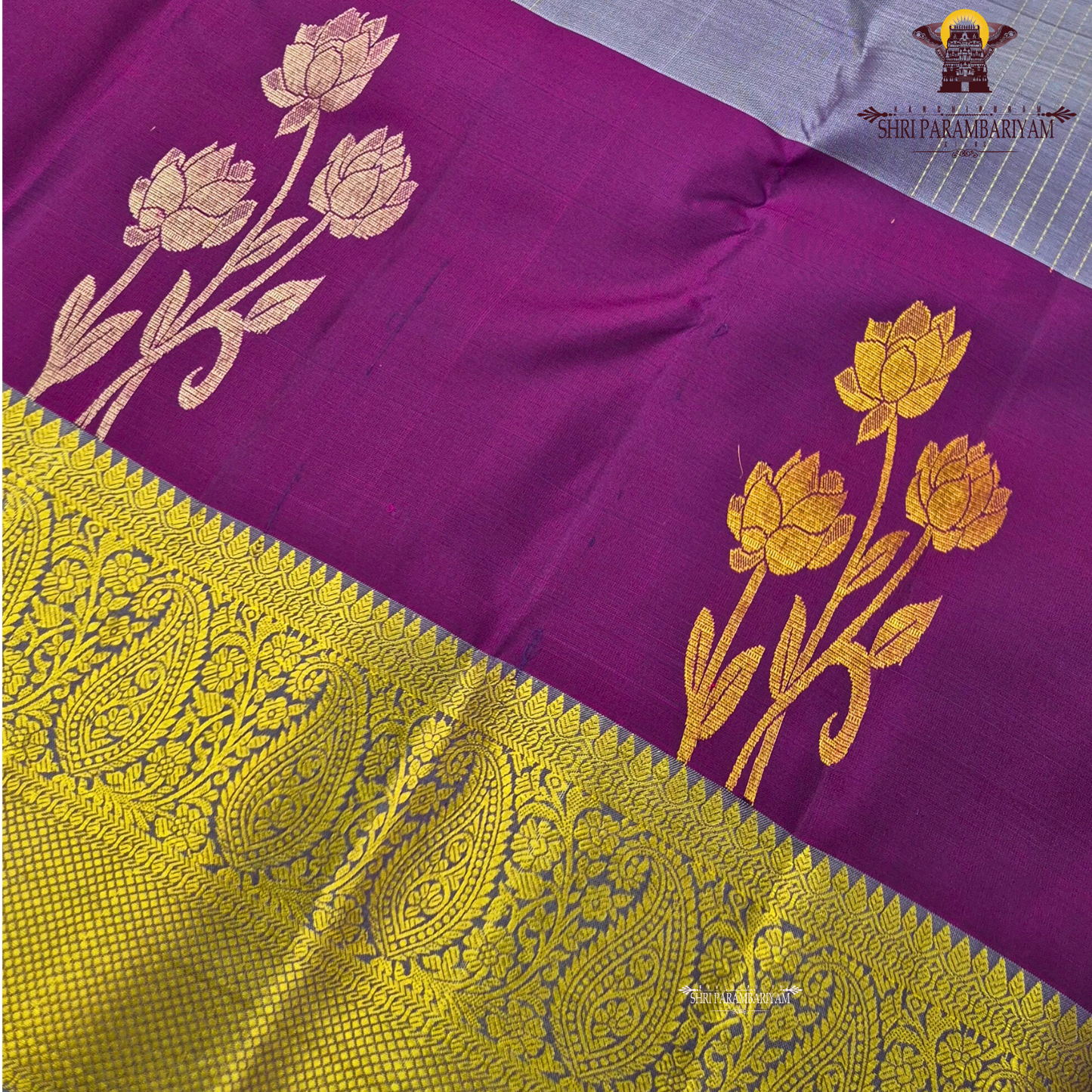 Rich royal purple body that exudes elegance and grandeur Saree