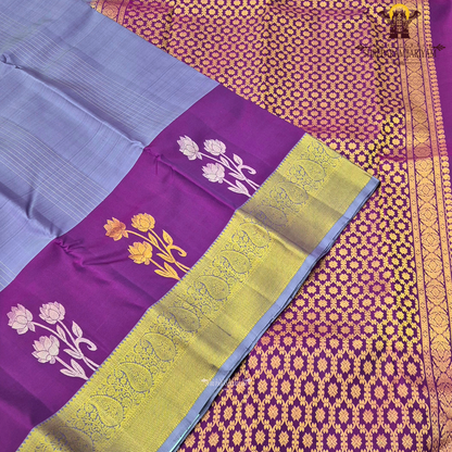 Rich royal purple body that exudes elegance and grandeur Saree