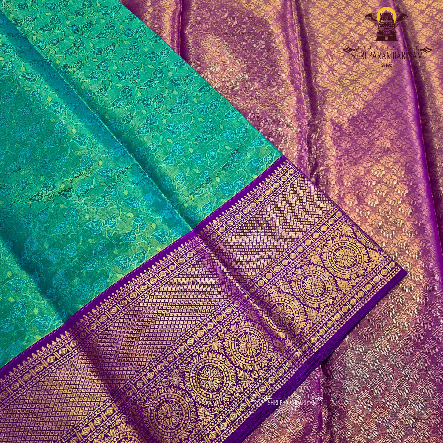Elegant teal green / peacock green Saree