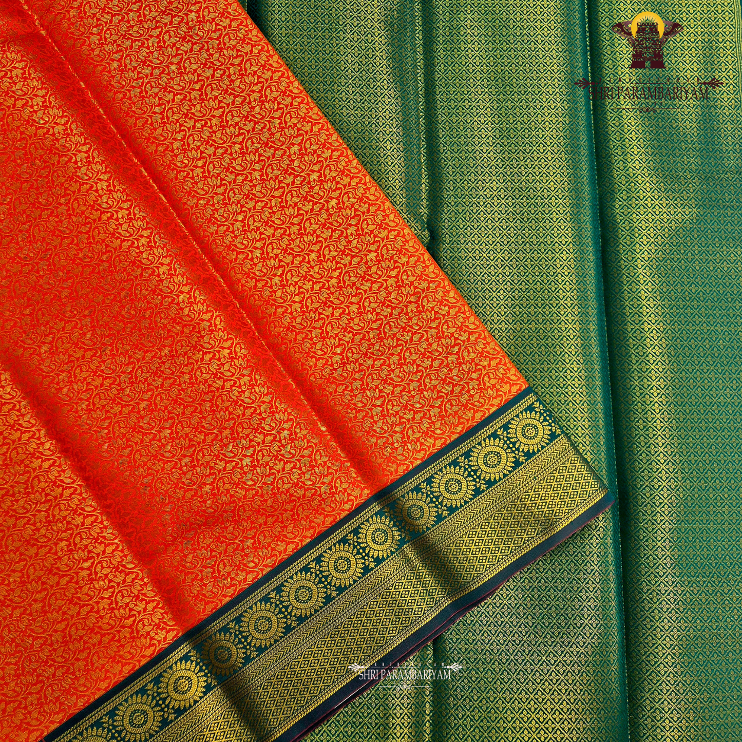 Bright vermilion red / traditional tomato red Saree