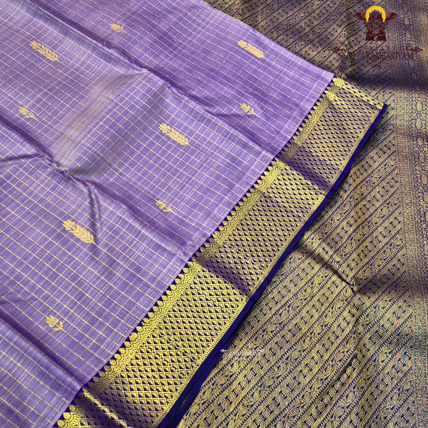 Elegant Lavender Purple with Rich Gold Zari Saree