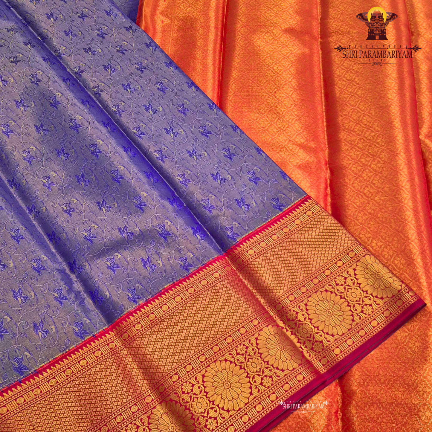 Rich dusty violet / steel purple Saree