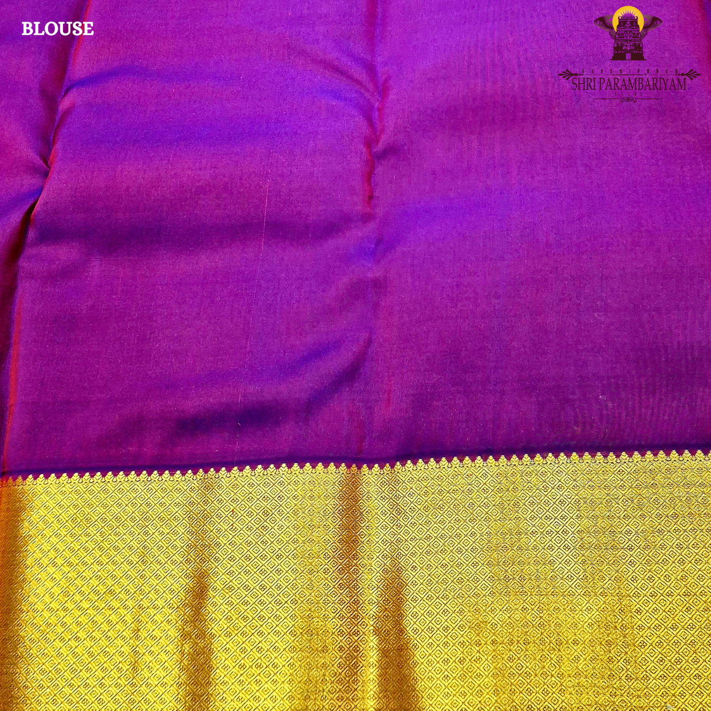 Radiant sunset orange with Deep royal plum purple with opulent antique gold zari Saree