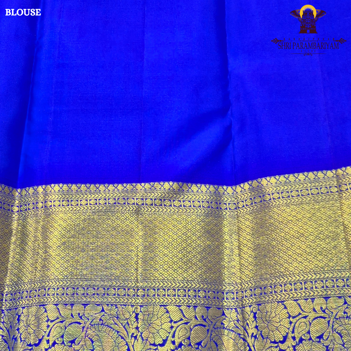 Vibrant royal blue shade with rich antique gold zari Saree