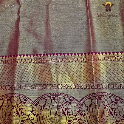 Antique gold with rust-brown undertone Saree