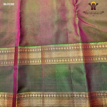 Rani Pink Body with Green Border Saree