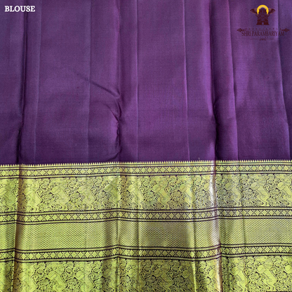 An elegant Deep Wine Maroon shade, beautifully enhanced with delicate gold zari Saree