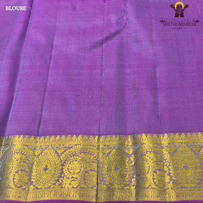 Dual-tone Aqua Blue and Lavender (Violet) with a matching Aqua border Saree