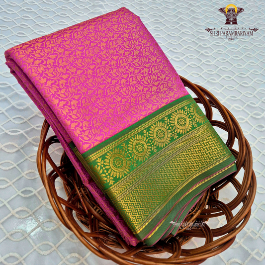 Bright magenta pink / deep rose pink Saree