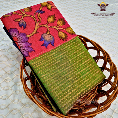 Vibrant rani pink Saree