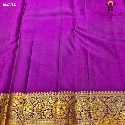 Traditional Sandalwood Beige with Magenta Combination Saree