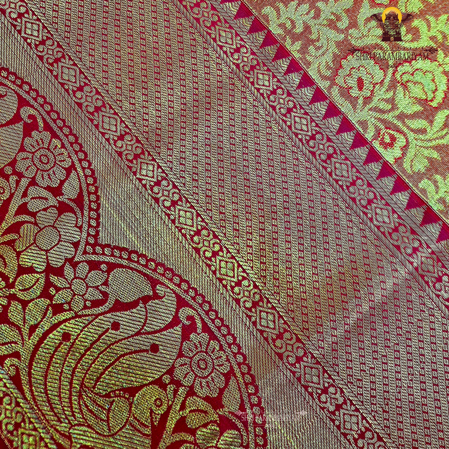 Rich vermilion red / brick red Saree