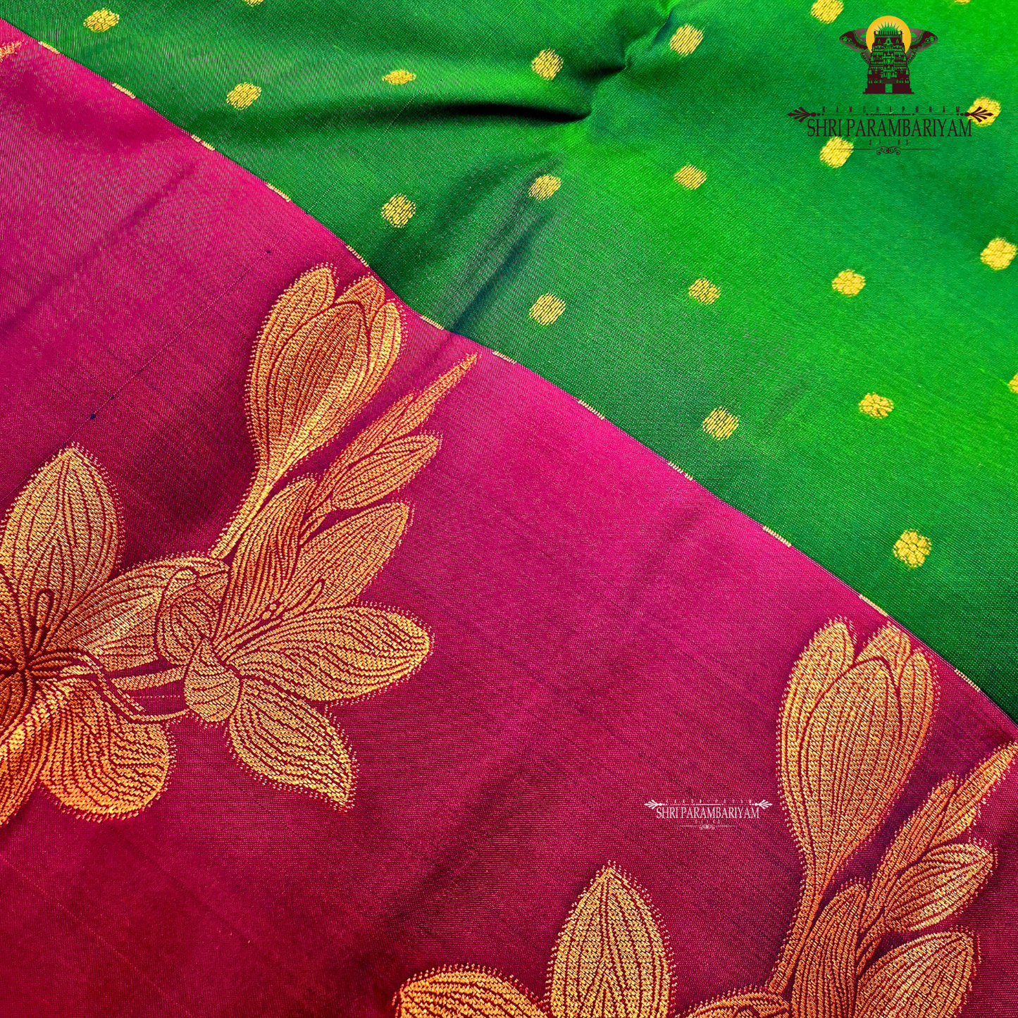 Bottle Green Body with Magenta Saree