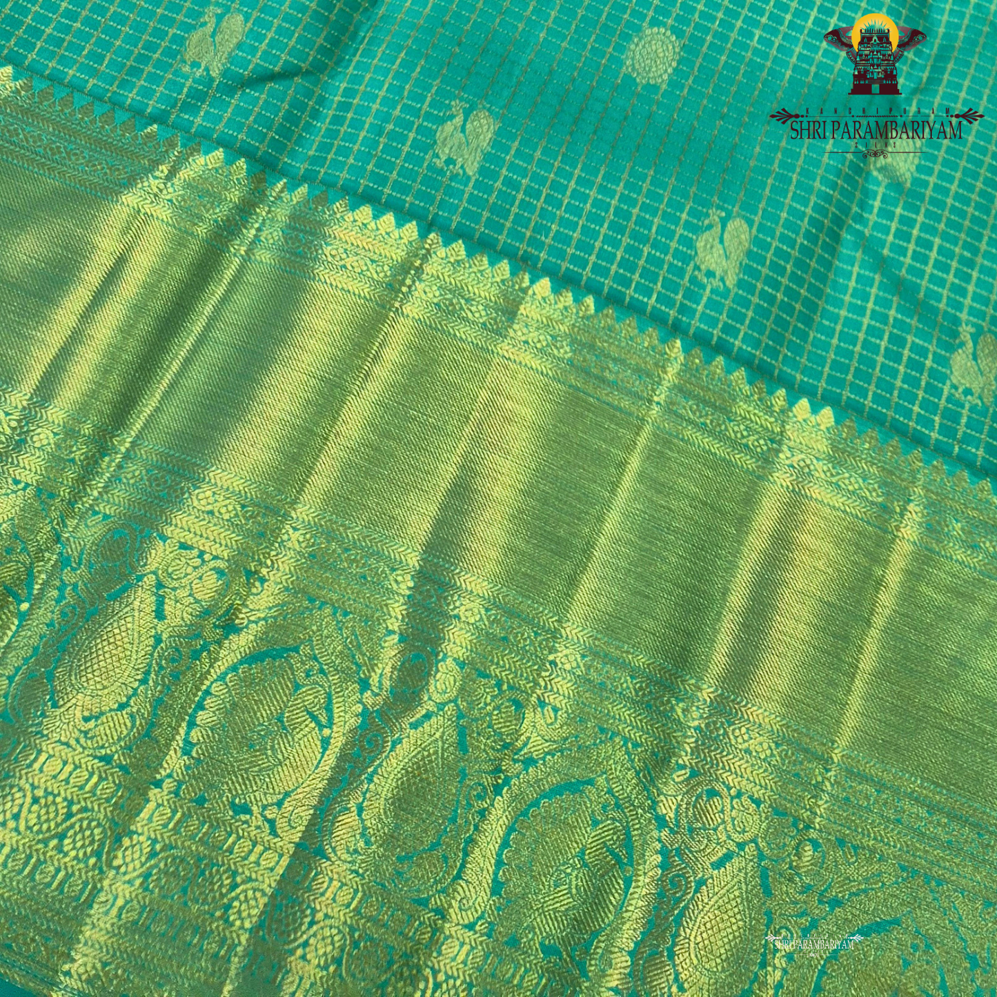 Sea Green / Peacock Green with Rich Gold Zari Saree