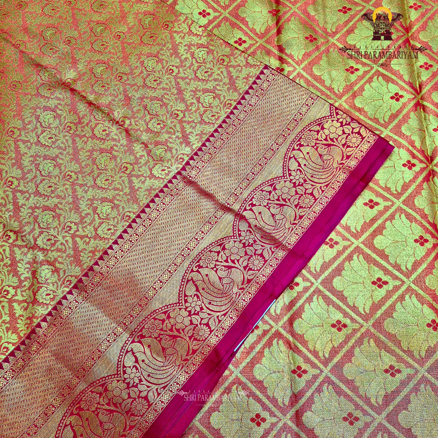 Rich vermilion red / brick red Saree