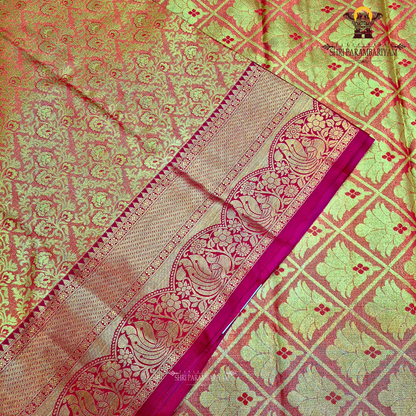 Rich vermilion red / brick red Saree